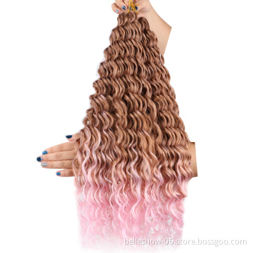Xin Si loose deep wave bundles frontal closure natural wave color crochet hair synthetic braiding hair
